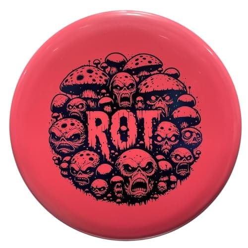 Red ROT disc golf disc with skulls